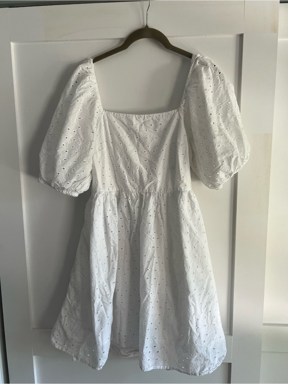 a new day White Eyelet Sundress with Puff Detail